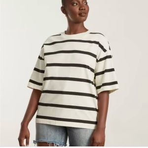 Everlane Black and White Striped Top